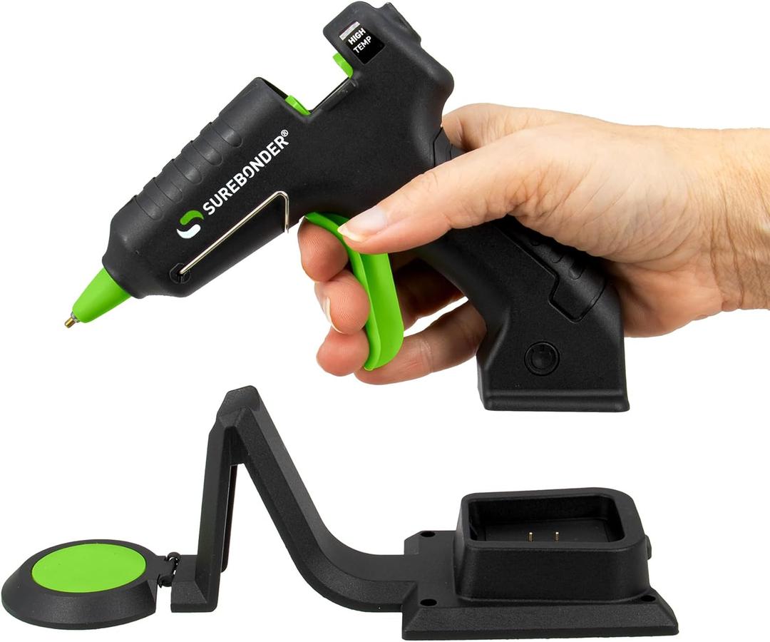 Surebonder EverCharge Cordless Mini Glue Gun with USB-C Rechargeable Battery with Charging Base, Precision Tip, High Temp Hot Glue Gun for Crafts & DIY
