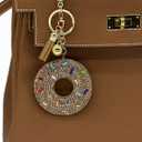 4 x Sparkling Keychains Bag Charms for Women Girls, Crystal Bling Rhinestone Key Ring Car Fob, Backpack Handbag Accessories