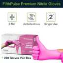 FifthPulse Fuchsia Hot Pink Nitrile Disposable Gloves - 3 Mil Nitrile - Powder and Latex Free - Surgical Medical Exam Gloves S