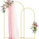 Wokceer Wedding Arch Backdrop Stand 7.2FT, 6FT Gold Metal Arch Stand Set of 2 for Birthday Party Wedding Ceremony Baby Shower Graduation Decoration