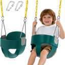 High Back Full Bucket Toddler Swing Seat, Ages 1-3, 330lb Capacity, Green with Safety Chains