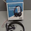 AOC Wireless Headset with Mic for Work, Bluetooth 5.4 Headphones with Noise Canceling Microphone, USB C, 30H, Clear Calls & Mic Mute for PC, Laptop, Cell Phones, Zoom - Black