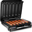 KEINVE Hot Dogs Machine, Electric Grill with Oil Drip Tray, and Cord Storage, Ideal for Veggie Sausages, BBQ or Sausage, Nonstick Plate for Easy Clean