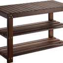 Pipishell Bamboo Shoe Rack Bench, 3 Tier Sturdy Shoe Bench, Storage Shoe Organizer, Holds up to 300lbs for Entryway Bedroom Living Room Balcony, Brown (27.51117.5 inches)