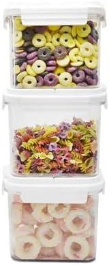 Food Storage Containers Set with Lids, BPA Free Kitchen and Pantry Organization, Plastic Leak-proof Canisters for Cereal Flour & Sugar (3pcs), NB-H240325