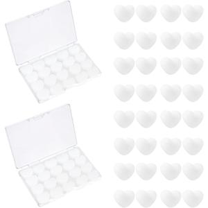 40 PCS Wax Ear Plugs for Sleeping, Moldable Ear Plugs, Reusable Noise Cancelling Earplugs, Waterproof Swimming Earplugs for Snoring, Travel, Concerts, White Heart