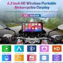 Carpuride W603B Motorcycle Carplay Screen for BMW R1200GS R1250GS S1000XR Motorcycle, 6.3 inch Waterproof Touchscreen, Portable Carplay/Android Auto GPS Navigation for Motorbike
