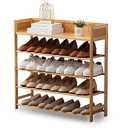 atifolia Bamboo Shoe Rack, 5-Tier Shoe Rack Organizer for Entryway, Living Room(Nature, 31.40''L)