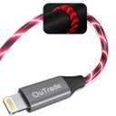 LED iPhone Charger Cord Light Up Lightning Cable | MFi Certified Apple Charger | Cool USB Fast Charging for iPhone 12 11 Pro Max XR X SE 8 Plus, iPad iPod and More (Red, 6ft)
