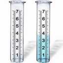 BIUWING 7" Capacity Glass rain Gauge Replacement Tube for Outdoors Yard Garden with Lip, Best Rated, Easy to Read (2 Pcs)