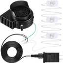 Hiboom Replacement Fan Blower, 12V 1.2A Mini Air Blower with 3 LED Light String for Inflatables Indoor Outdoor, 12V 1.5A Adapter for Christmas Xmas Holiday Inflatables Fan Blower (1 Set)