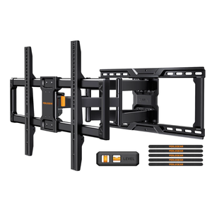 Perlegear UL-Listed Full Motion TV Wall Mount for 4290 Inch TVs up to 150 lbs, Pre-Assembled TV Mount with Tool-Free Tilt, Swivel, Extension, Max VESA 600 x 400mm, 12/16/18/24 Wood Studs, PGLF16
