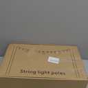 zoegi 4 Pack 10Ft String Light Poles,Light Poles for Outside Lights with Fork,Outdoor Brackets Hanging Lights,Metal Stand for Deck Patio,Backyard,Wedding,Deck,Party