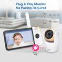 VTech VM919HD Video Baby Monitor with 7" 720p HD Screen, 360 Pan Tilt Zoom, 110 Wide Angle, Night Vision, 1000ft Range, 15-Hour Battery, No WiFi Secure Transmission