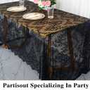 Partisout Black Lace Tablecloth Rectangular 60x120 Rectangle Scalloped for Lace Tablecloths 120 Wedding Table Cover Romantic Party Tablecloth Flower Oblong