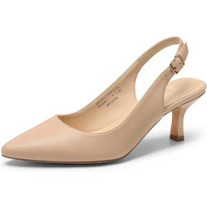 DREAM PAIRS Women's Kitten Heels Slingback Closed Pointed Toe Low Pumps Shoes Women Party Wedding Sexy Casual Dress Shoes (9)