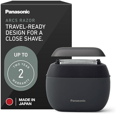 Panasonic ARC5 Palm-Sized Electric Razor, Handheld Luxury Compact Travel Shaver with 5-Blade Cutting System and USB-C Charging, Wet/Dry - ES-PV3A-K