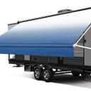 RV Awning Fabric Replacement, 18.5oz Heavy-Duty Weatherproof Vinyl Camper Awning Replacement Universal Outdoor Canopy for RV, Trailer, and Motorhome Awnings (Sapphire Blue Fade)