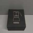 Geesta Premium Crystal Glass-Top Stovetop Espresso Moka Pot - 4/6/ 9 Cups - Stainless Steel Coffee Maker- 240ml/8.5oz/6 cup 