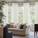Living Room Curtains 84 Inches Long Faux Linen Darkening Curtain for Bedroom Boho Burlap Full Blackout Soundproof Thermal Insulated Drapes for Nursery Room Divider 52x84 Length 2 Panel Ivory Off White