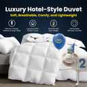 Serta Goose Feathers Down Fiber Comforter Queen Size Duvet Insert,100% Cotton,Hotel Luxury Hypoallergenic Comforter 58oz All Season Medium Warmth 90 x 90 in White