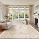 zesthome 5x7 Area Rugs - Ultra-Thin Washble Rug, Stain Resistant Anti Slip Backing Rugs for Living Room,Bedroom, Vintage Home Decor Area Rug