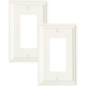 2-Pack Decorator Outlet Cover Plate, Black Decorative Switch Plates and Outlet Covers, Natural Bamboo Fiber Wall Plates for Electrical Outlets, Receptacle, GFCI Outlet, Dimmer Switch