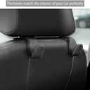 Purse Hook for Car, Superior Leather Headrest Hanger Matching Cars Interior, Brown Back Seat Organizer Storage Holder