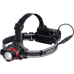COAST HL8R 2000 Lumen Rechargeable PURE BEAM Focusing LED Headlamp, Black