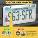 Premium Chrome License Plate Frames with 2 Anti-Scratch Pads & 4 Tire Valve Caps, Heavy Duty Rust-Free Chrome License Plate Frame 2 Pack for Women & Men, 2 Holes Universal Fit for Cars & Trucks