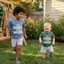 Fernvia Toddler Kids Baby Boy Summer Clothes Sets 1T 2T 3T 4T 5T Letter Print Short Sleeve Tops Elastic Shorts Outfits
