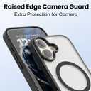 Compatible with Magnetic Matte Clear Case for Phone 17Tough Drop-Resistant Design, Anti-Yellow, Shockproof, Slim Transparent Cover (Black)