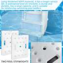 2 Pcs Swimming Pool Ladder Weights, White HDPE Step Stair Weights Universal Water Sand Anchors Bin Stabilizers with 8 Adjustable Straps for Above Ground or Inside Pools Easy Step System