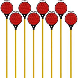 Orange Driveway Reflectors, Reflective Driveway Markers, 2-Way reflector,Snow Markers for Driveway 43 Inch Fiberglass Rod(Pack of 8) (BLACK AND Orange)