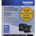 Brother Genuine High Yield Black -Ink -Cartridges, LC1032PKS, Replacement Black -Ink, Includes 2 -Cartridges of Black -Ink, Page Yield Up to 600 Pages/ -Cartridge, LC1032PKS