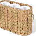 Toilet Paper Storage Bin, Large Storage Basket with Handles, Bathroom Accessories Organizer, Decorative Book Storage