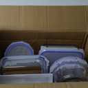 Amazon Basics Leak-Proof Glass Locking Lids Food Storage Containers, Piece Set, Count of Bases and 6 Plastic Lids, Clear, Blue, BPA Free