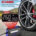 ROCGORLD R8 Tire Inflator Portable Air Compressor, DC 12V Air Compressor Portable with Large Dual Digital Screen, 3X Faster Inflation Air Pump for Car, Bike, Ball, Motor (Blue)