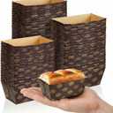 Tessco 60 Pieces Mini Paper Loaf Pans Disposable Rectangle Paper Baking Loft Pans for Quick Bread Small Pumpkin Breads, Microwave Oven Freezer Safe(3.1 x 1.5 x 1.7 Inch,Simple Style)