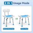 Loyoda Shower Chair for Inside Shower with Removable Back, Adjustable Height, Eligible Bathroom Stool Supprts up to 400lbs