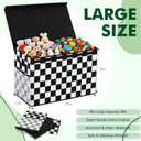 Youyole Extra Large Checkered Storage Box Truck Chest Basket with Lids