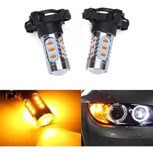 (2Amber Yellow Error Free High Power PY24W 5200s LED Bulbs Compatible With BMW Front Turn Signal Lights Canbus