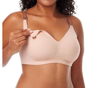 Momcozy Nursing Bras for Breastfeeding, 3.0 Jelly Strip Lift Support Maternity Bra, Seamless Soft Wirefree Pregnancy Bra,  Size 4XL