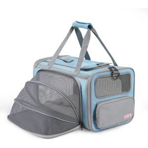 Pawaii Airline Approved Cat Carrier, Cat, Dog Carrier with ID Tag, Collapsible Pet Travel Carrier, Foldable, Protable, Comfortable, Convenient Pet Travel Carrier for Cats and Puppy