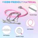 Phobby Kids Stethoscope Toy, 2 Pack Real Working Stethoscope Toy for Toddler 3 4 5, Doctor Play Set for Role Play, Medical Pretend Playset for Boys Girls Birthday Gift (Blue and Pink)