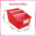 Lineshading 6 Pack Picture Book Organizer Bins with Dividers Large Plastic Book Holders with Labels Multi Purpose Classroom Organization Bins Storage Container for Classroom Library(Colorful)