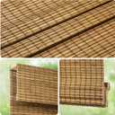 LazBlinds Cordless Bamboo Roman Shades, Privacy Blinds for Interior Windows, Room Darkening Roll Up Bamboo Blinds for Home & Patio, 26.5" W x 48" H, Highfield Teak