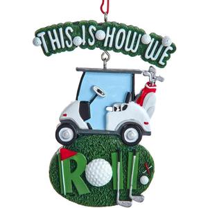 Kurt S. Adler Golf Cart Christmas Ornament w This is How We Roll 4.125 Inches