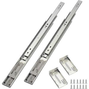 OCG Soft Close Drawer Slides 22 Inch (1 Pair), Full Extension Ball Bearing Low Noise Drawer Slides for Cabinets with Face Frame, with Rear Mounting Brackets