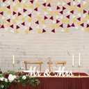 Maroon Gold Party Decorations Burgundy Beige Gold Glitter Felt Hanging Triangle Mini Bunting Pennant Banner Flag for Birthday Graduation Wedding Baby Shower Anniversary Party Nursery Classroom Decor